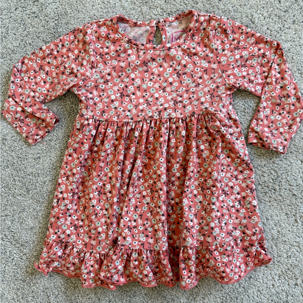 Floral Pink Kids Dress 12 months